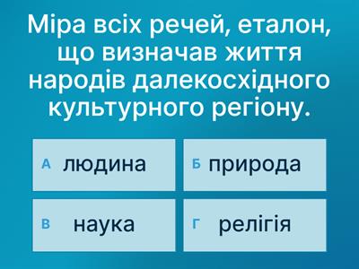 Підсумкові тести за темою "Мистецтво Далекосхідного культурного регіону"