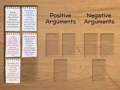Positive and Negative Arguments