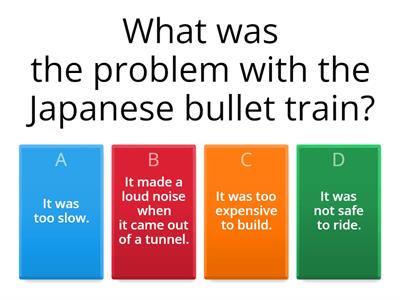 Birds & Bullet Trains questions