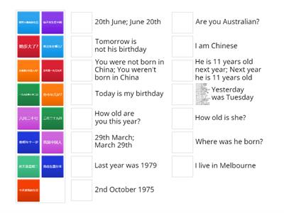 Dates and places writing practice