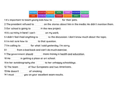 RM B1+ U3B Vocabulary Verbs with dependent prepositions