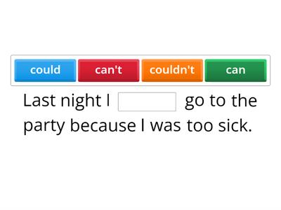 Can/can't, could/coudn't