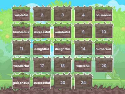 Suffixes -ful, -ous, ious