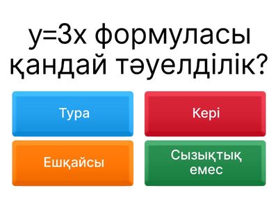 Тура пропорционалды тәуелділік. Кері пропорционалды тәуелділік