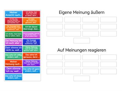 Eigene Meinung äußern / Auf Meinungen reagieren