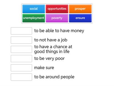 SDG 1 No Poverty  Vocabulary Quiz 1