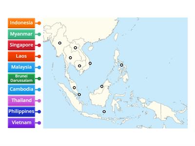 Location of South-east Asian Countries