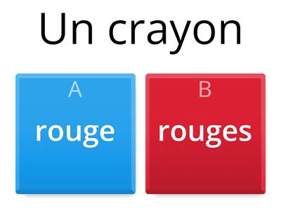 Couleurs et fournitures scolaires nombre et genre