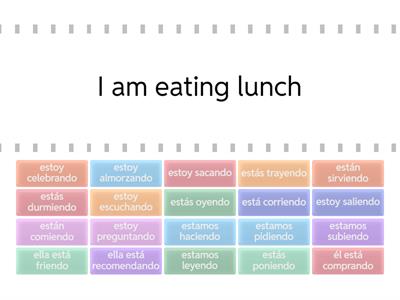 Present progressive tense, translations