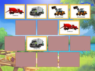 Working Trucks Memory Match