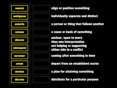 High Mileage GED Words - Set 3 - Wordwall - Part B