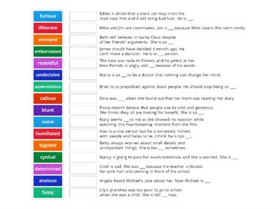 Adjectives (emotions and feelings)