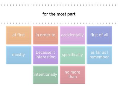 RM B2+. Unit 4C. Match the words with their sunonymous prepositional phrase