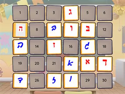 print to cursive Hebrew letters (Aleph-Mem)