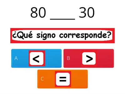 Comparar  números hasta el 100