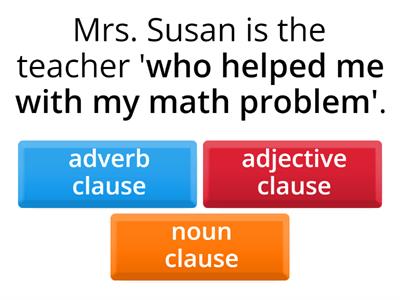 Types of dependent clause
