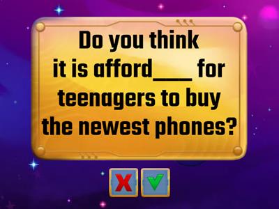 Solutions pre-int 8E Adjectives suffixes discussion