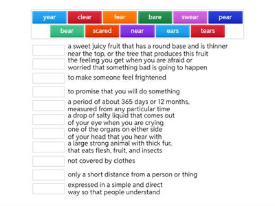 match words with meaning 