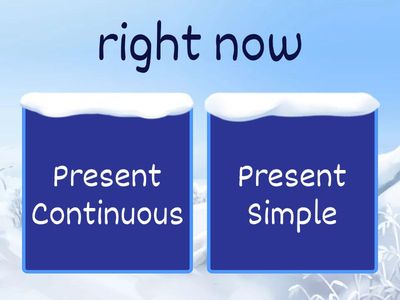 Present Simple/Present Continuous markers quiz