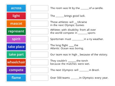 7th grade Olympic games vocab