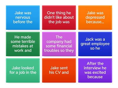 Work vocabulary B2:  Jake's story 