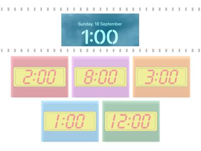 Digital clock hour 1