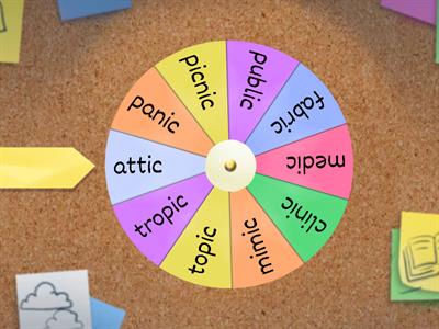 2 Syllable Words with -ic