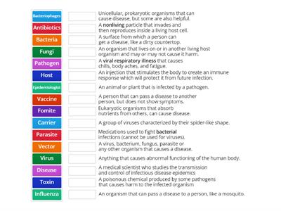 8.L.1.1 - Pathogens - Vocabulary Match
