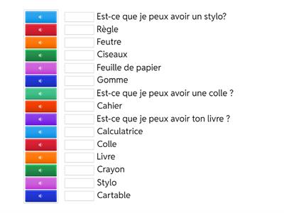 Le matériel scolaire en anglais - à l'oral - CM2