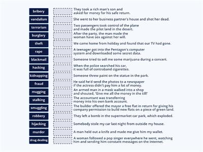 UPI Unit 8A: Crime Vocabulary