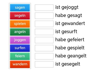 Perfekt - regelmäßige Verben Maximal 4
