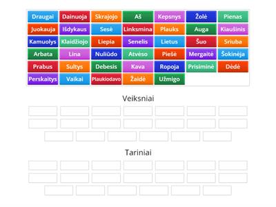 Veiksnys ir tarinys. Kartojimas. 