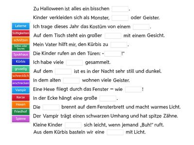 Halloween – Lückentext