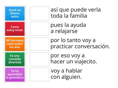 Conectores de causa y consecuencia- Español B1