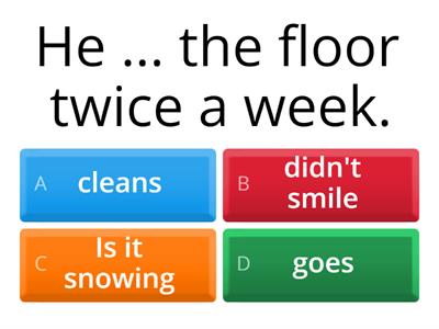 Presente simple, presente continuo o pasado simple.