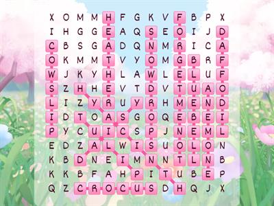 SPRING FLOWER WORDSEARCH