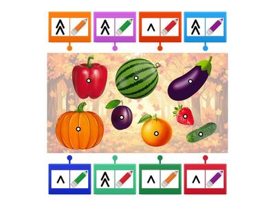 Відгадай предмет за розміром та кольором.