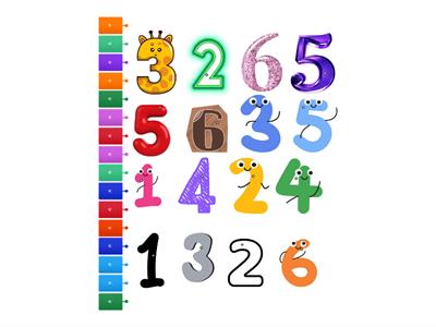 Numbers 1-6 and colours  - 1st grade 