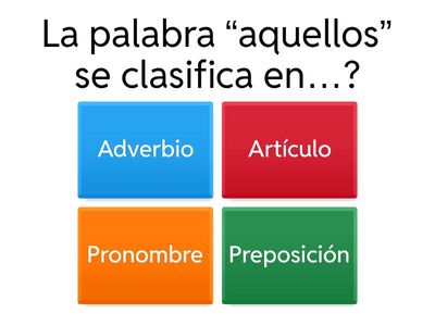 Tets sobre categorías gramaticales