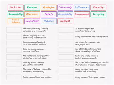 Respect Vocabulary 6-8