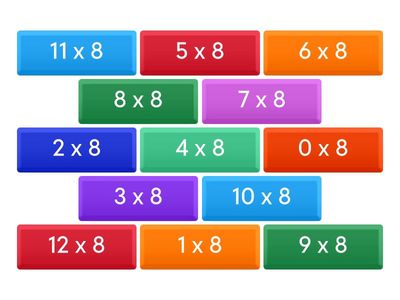 8 Times table fliptiles