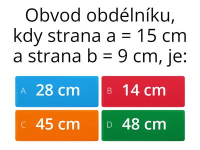 Obvod čtverce a obdélníku