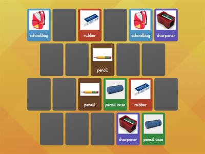 Classroom objects memory game