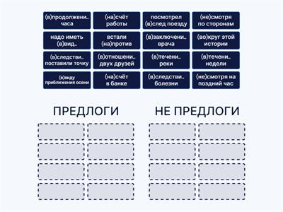 Отличие предлогов от остальных частей речи