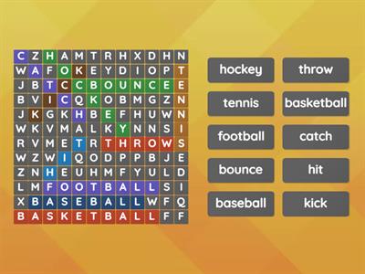 Starters Sports Wordsearch!