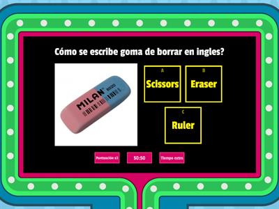 Utiles escolares en ingles 