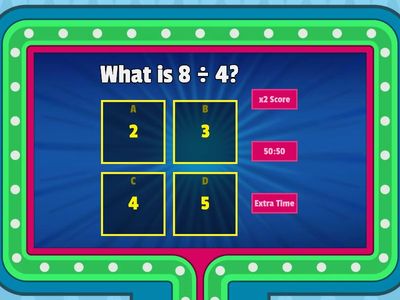 4 Times Tables Division Quiz