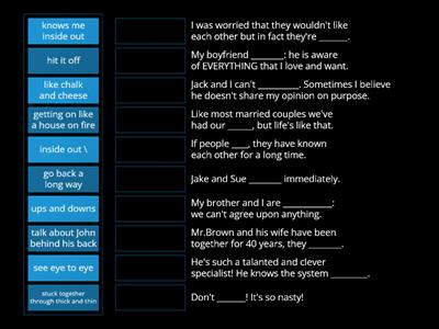 Friendship idioms 