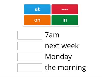 Prepositions of time