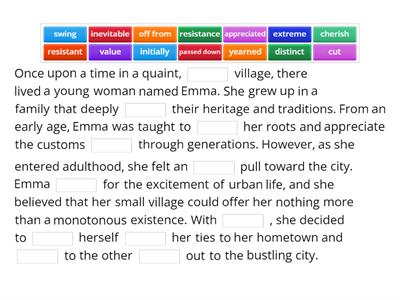 Outcomes advanced Unit 6 audio 34 story based on the vocab